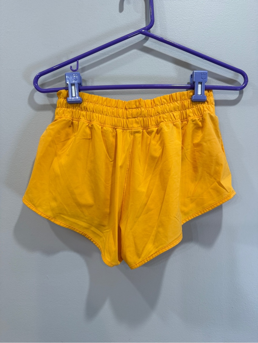 aerie Bright Yellow Elastic-Waist Athletic Shorts